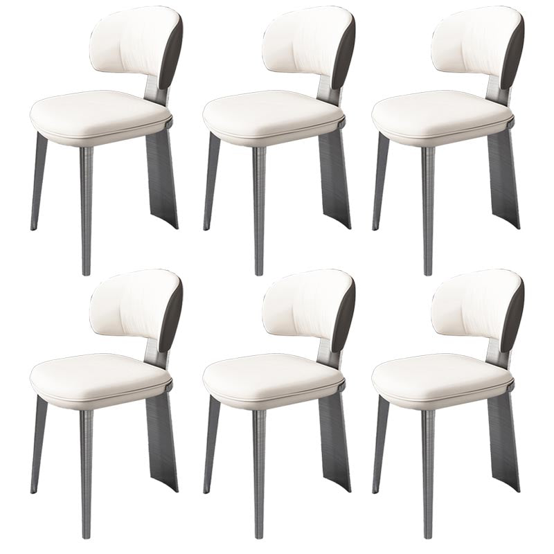 Nordic Glam Style Chair Dining Armless Chairs for Kitchen with Metal Legs