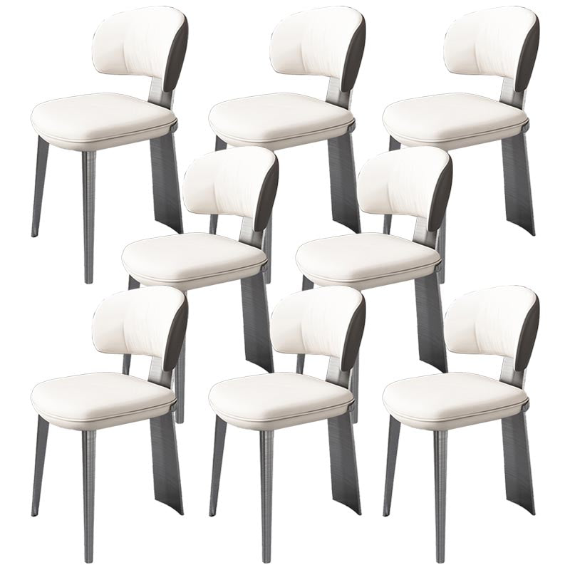Nordic Glam Style Chair Dining Armless Chairs for Kitchen with Metal Legs