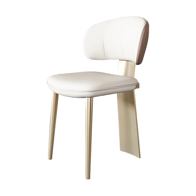 Nordic Glam Style Chair Dining Armless Chairs for Kitchen with Metal Legs