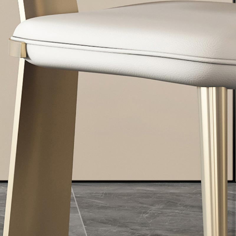 Nordic Glam Style Chair Dining Armless Chairs for Kitchen with Metal Legs
