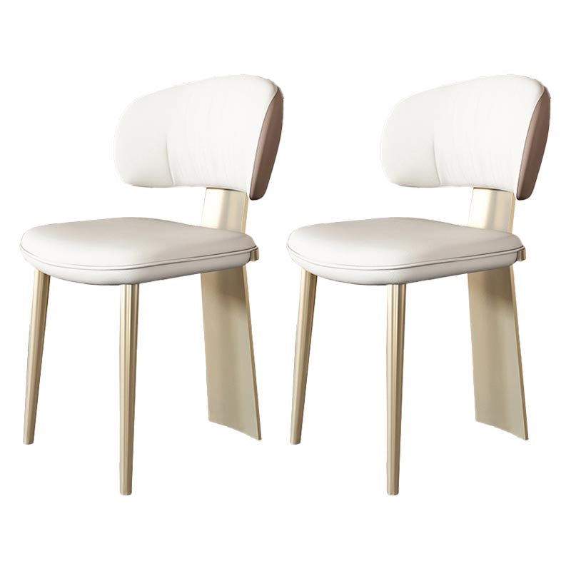 Nordic Glam Style Chair Dining Armless Chairs for Kitchen with Metal Legs