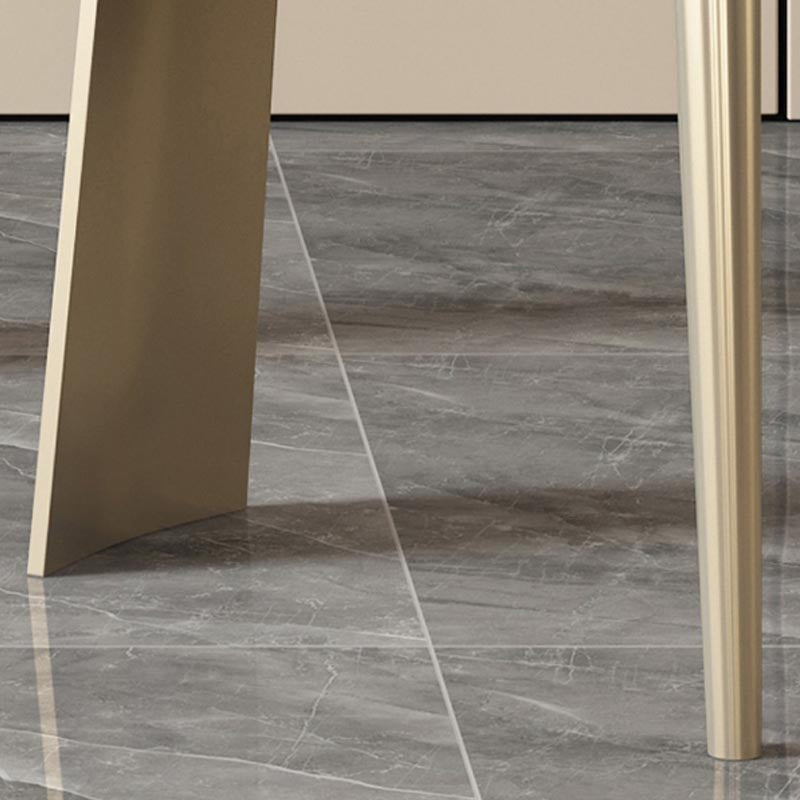 Nordic Glam Style Chair Dining Armless Chairs for Kitchen with Metal Legs