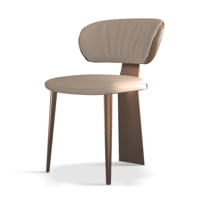 Nordic Glam Style Chair Dining Armless Chairs for Kitchen with Metal Legs