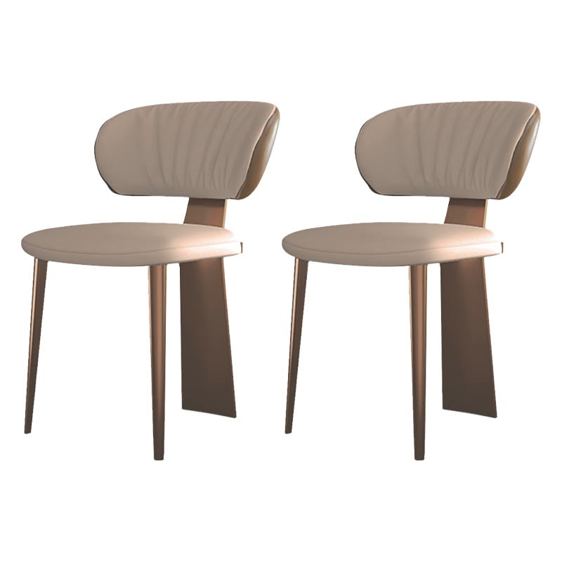 Nordic Glam Style Chair Dining Armless Chairs for Kitchen with Metal Legs