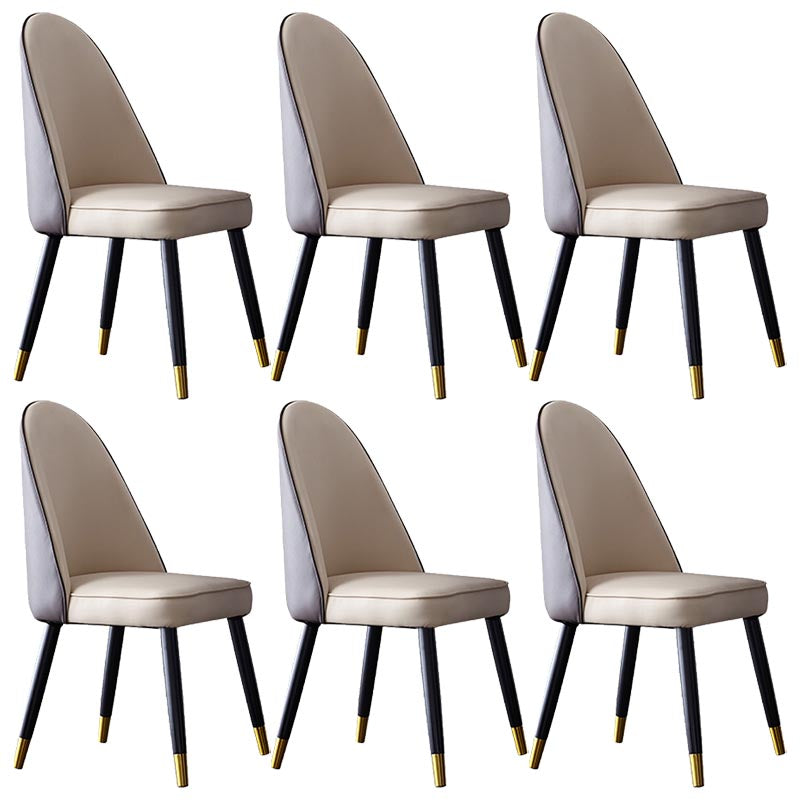 Nordic Glam Style Chair Dining Armless Chairs for Kitchen with Wooden Legs