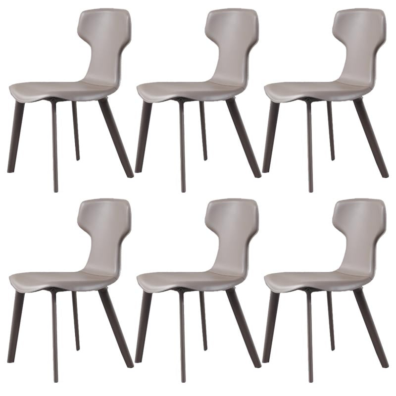 Contemporary Chairs Armless Dining Chair with Metal Legs for Kitchen