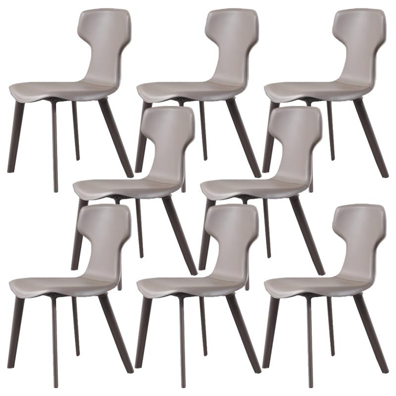 Contemporary Chairs Armless Dining Chair with Metal Legs for Kitchen