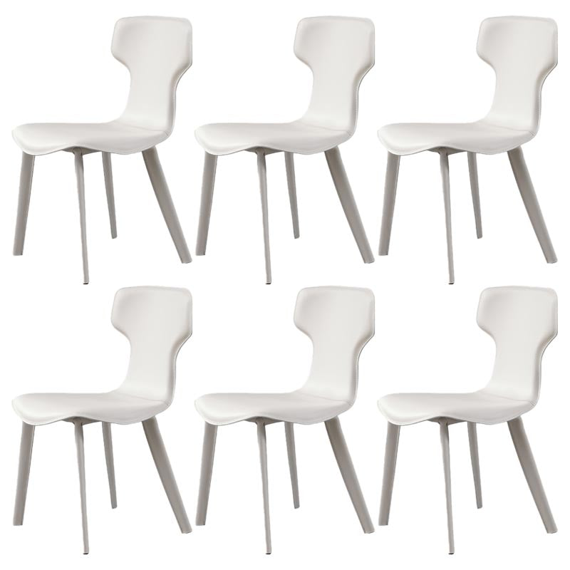 Contemporary Chairs Armless Dining Chair with Metal Legs for Kitchen