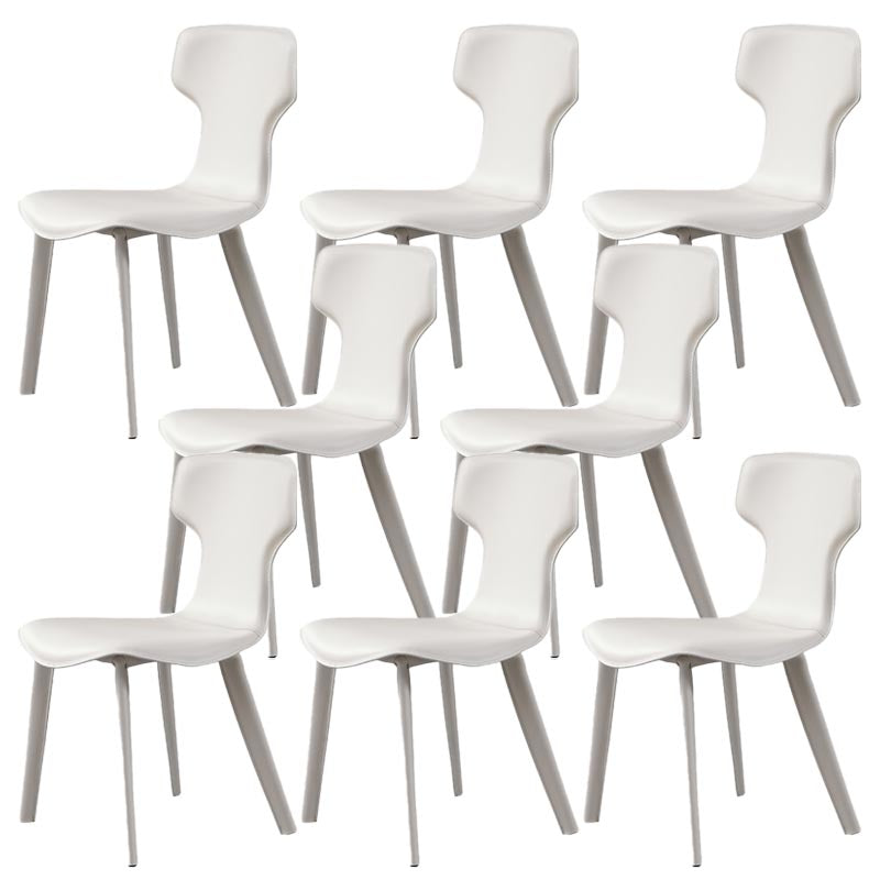 Contemporary Chairs Armless Dining Chair with Metal Legs for Kitchen