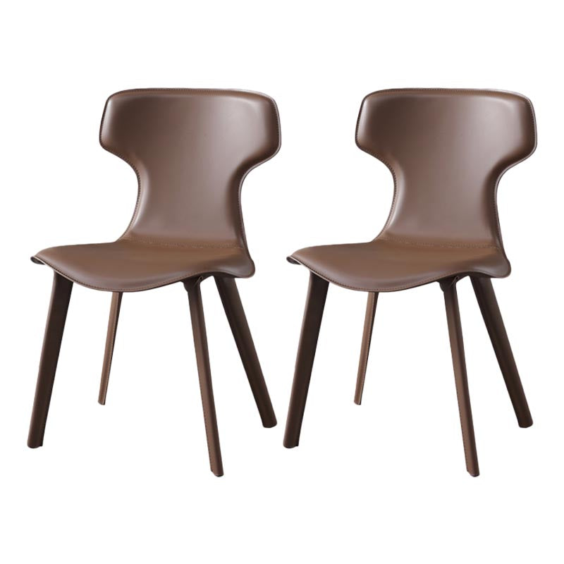 Contemporary Chairs Armless Dining Chair with Metal Legs for Kitchen