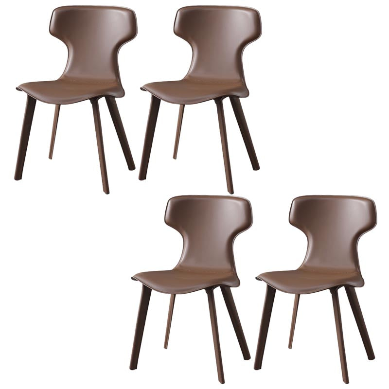 Contemporary Chairs Armless Dining Chair with Metal Legs for Kitchen