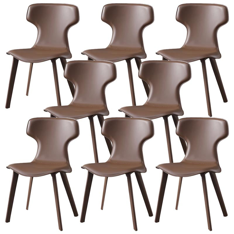 Contemporary Chairs Armless Dining Chair with Metal Legs for Kitchen