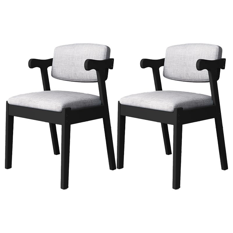 Modern Wood Dining Chair Open Back Dining Side Furniture in Matte Finish for Home