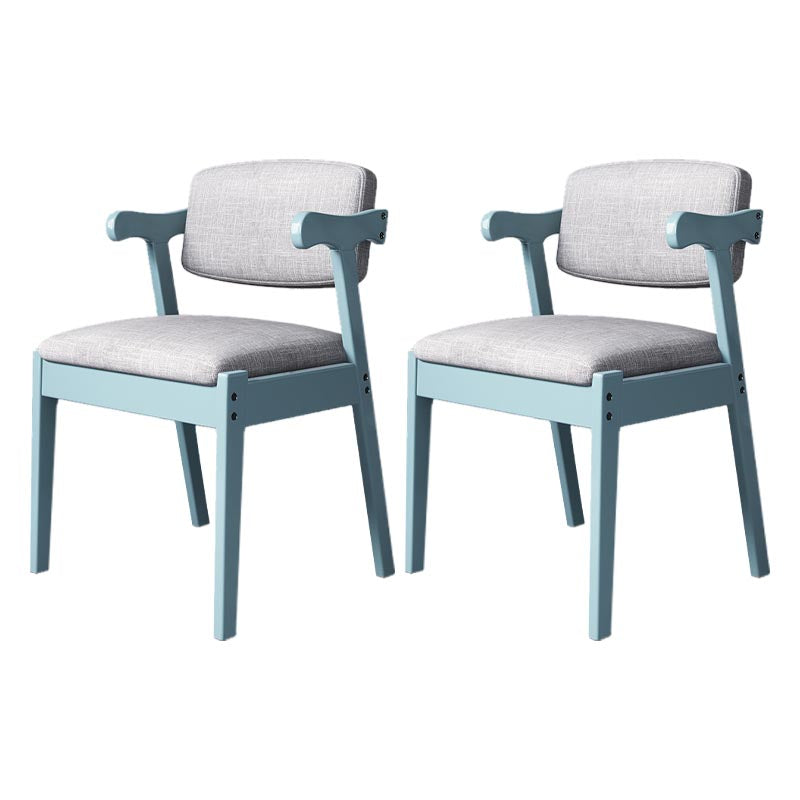 Modern Wood Dining Chair Open Back Dining Side Furniture in Matte Finish for Home