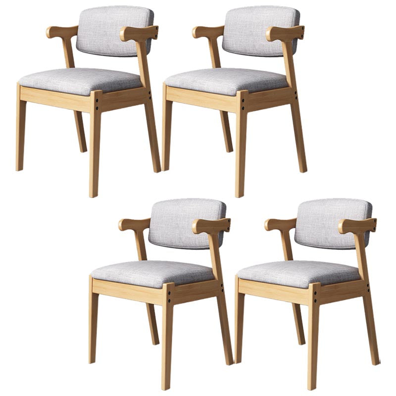 Modern Wood Dining Chair Open Back Dining Side Furniture in Matte Finish for Home