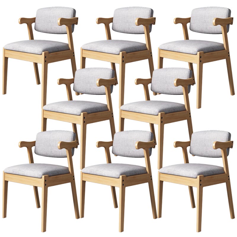 Modern Wood Dining Chair Open Back Dining Side Furniture in Matte Finish for Home