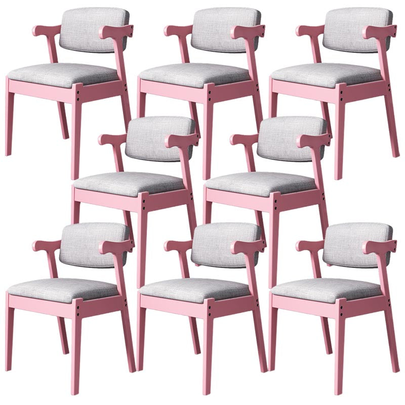 Modern Wood Dining Chair Open Back Dining Side Furniture in Matte Finish for Home