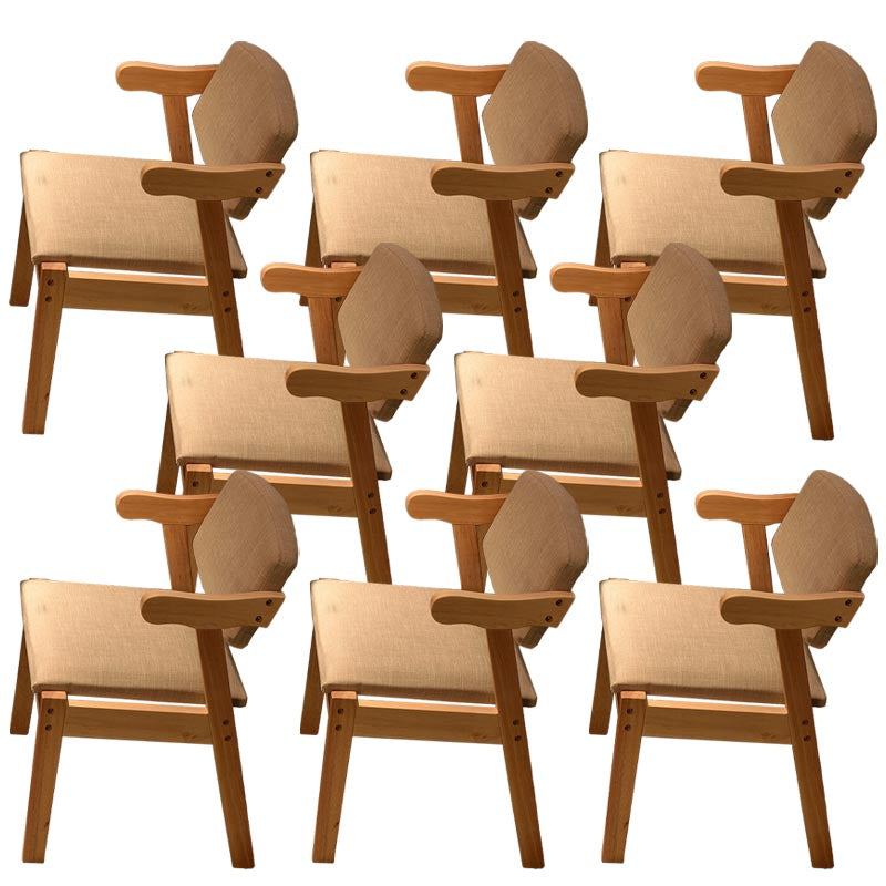 Modern Wood Dining Chair Open Back Dining Side Furniture in Matte Finish for Home