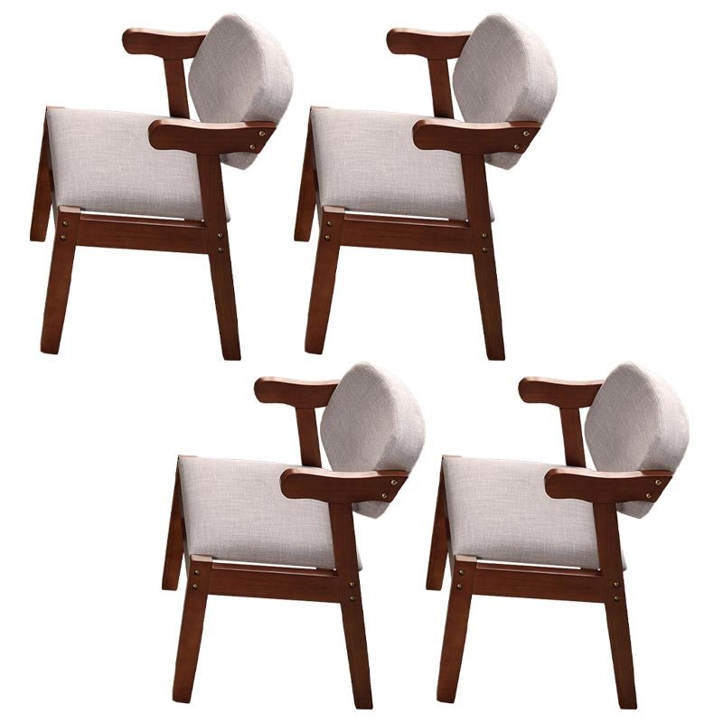 Modern Wood Dining Chair Open Back Dining Side Furniture in Matte Finish for Home