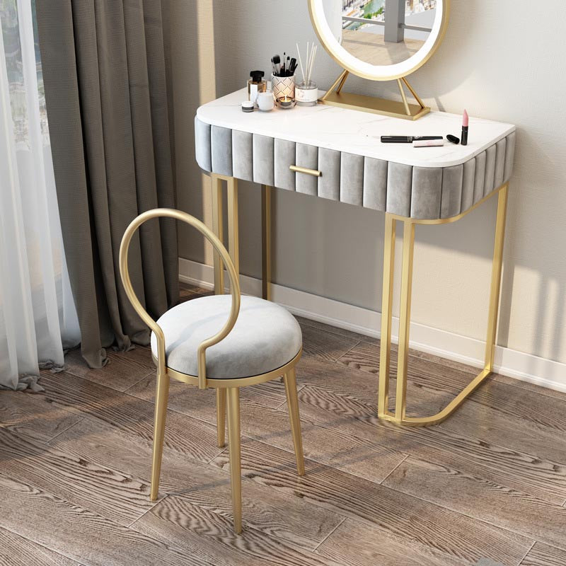 Glam Velvet Dining Chair Open Back Dining Side Furniture with Gold Legs in Matte Finish