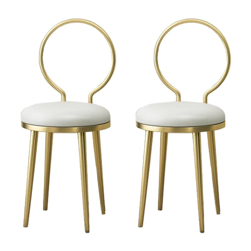 Glam Velvet Dining Chair Open Back Dining Side Furniture with Gold Legs in Matte Finish