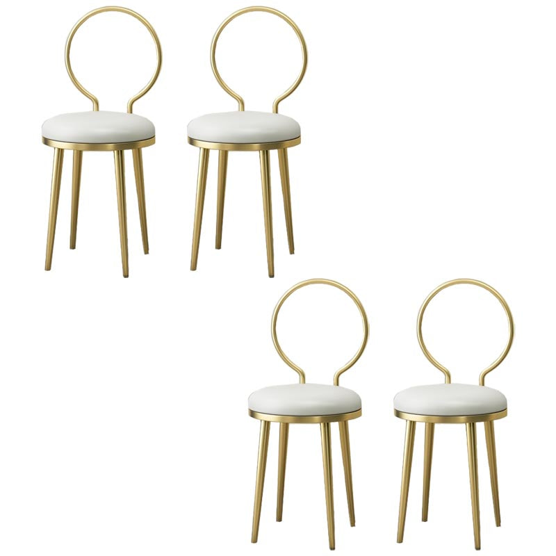 Glam Velvet Dining Chair Open Back Dining Side Furniture with Gold Legs in Matte Finish