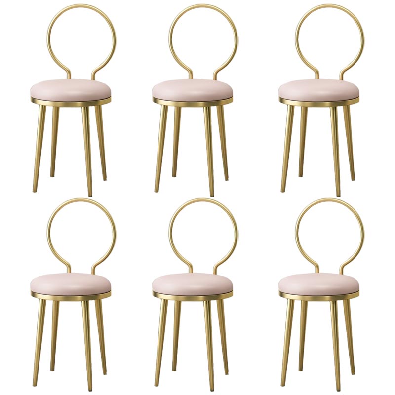 Glam Velvet Dining Chair Open Back Dining Side Furniture with Gold Legs in Matte Finish