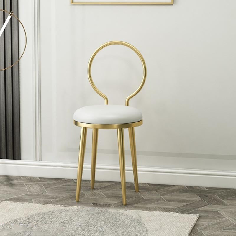 Glam Velvet Dining Chair Open Back Dining Side Furniture with Gold Legs in Matte Finish