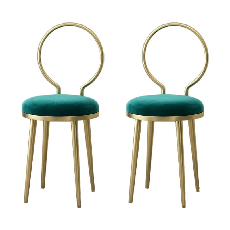 Glam Velvet Dining Chair Open Back Dining Side Furniture with Gold Legs in Matte Finish