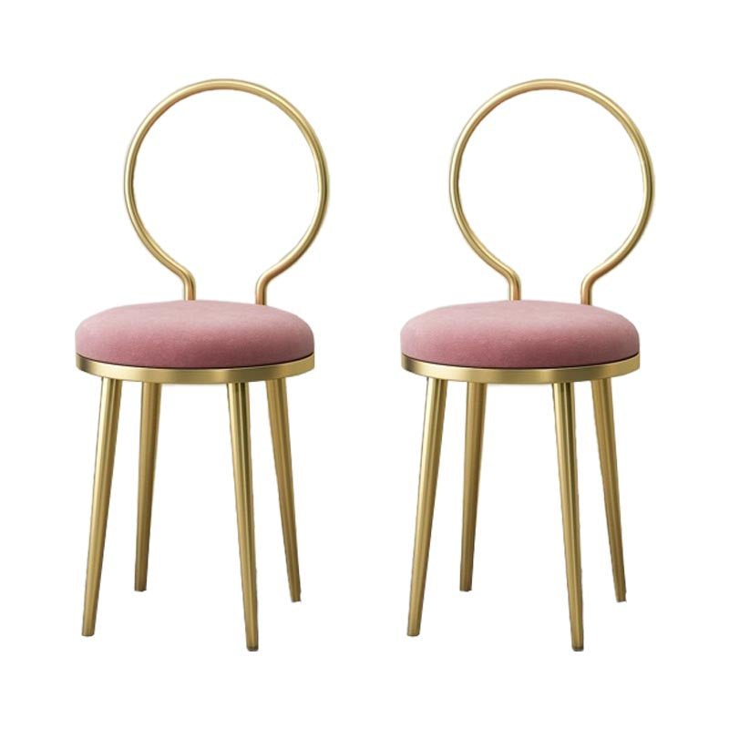 Glam Velvet Dining Chair Open Back Dining Side Furniture with Gold Legs in Matte Finish