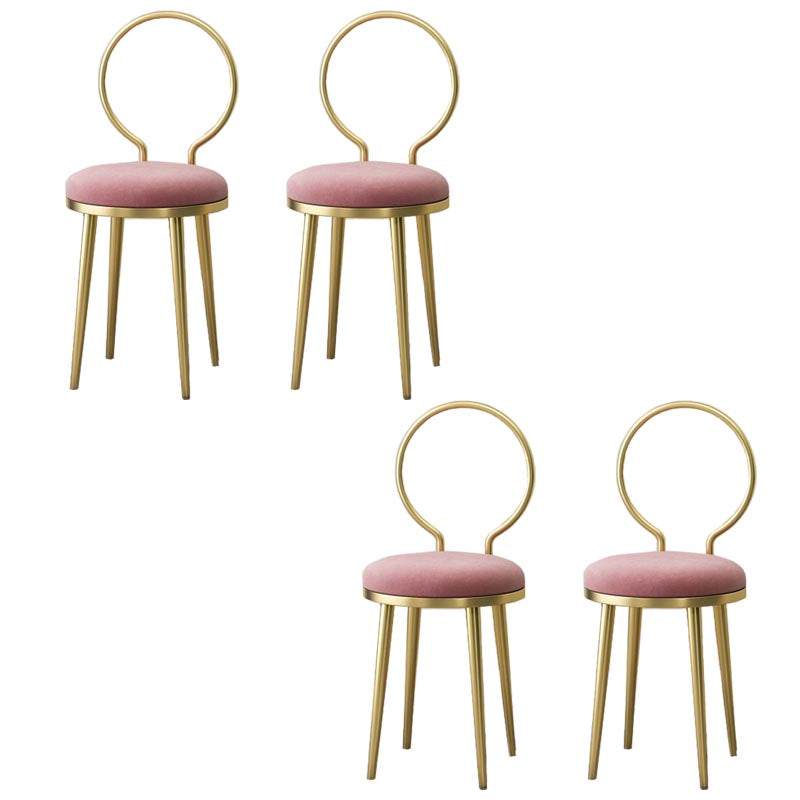 Glam Velvet Dining Chair Open Back Dining Side Furniture with Gold Legs in Matte Finish