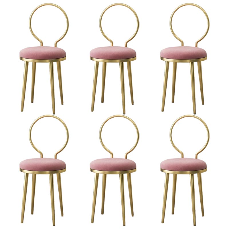 Glam Velvet Dining Chair Open Back Dining Side Furniture with Gold Legs in Matte Finish