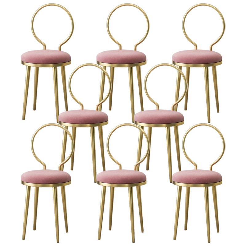 Glam Velvet Dining Chair Open Back Dining Side Furniture with Gold Legs in Matte Finish