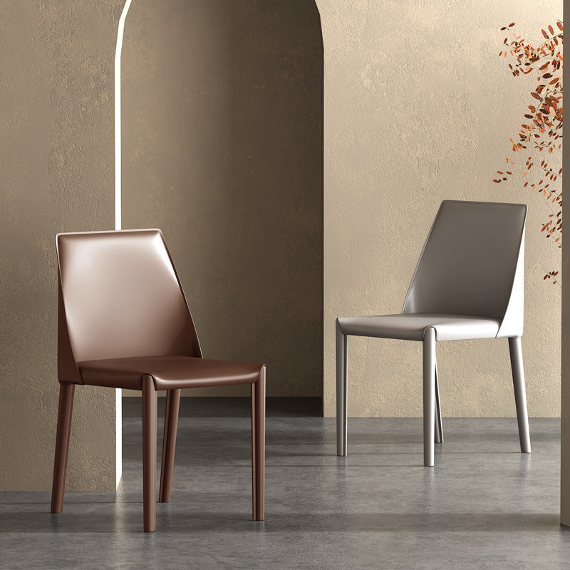 Modern Kitchen Leather Dining Chair Parsons Chair in Matte Finish for Home