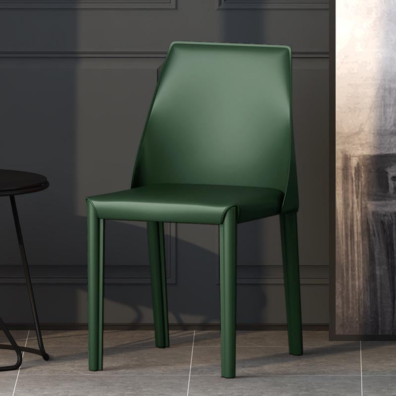 Modern Kitchen Leather Dining Chair Parsons Chair in Matte Finish for Home
