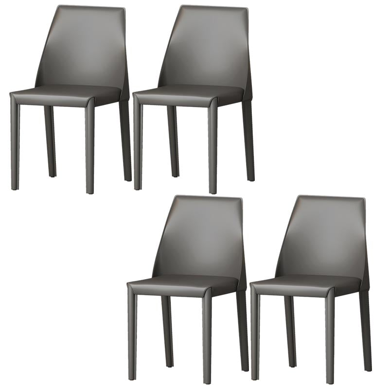 Modern Kitchen Leather Dining Chair Parsons Chair in Matte Finish for Home