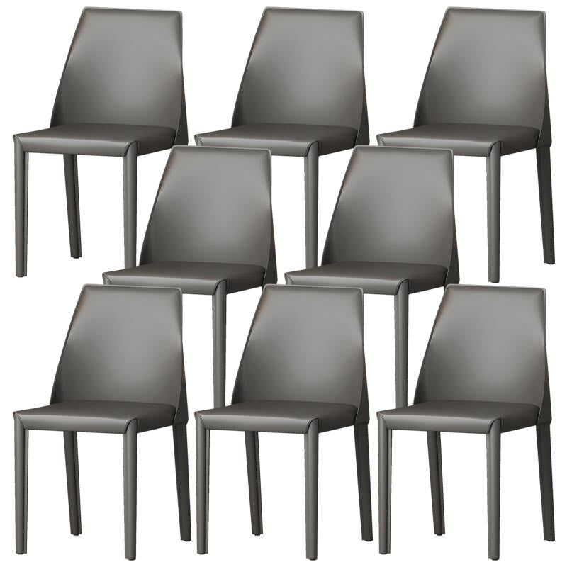 Modern Kitchen Leather Dining Chair Parsons Chair in Matte Finish for Home