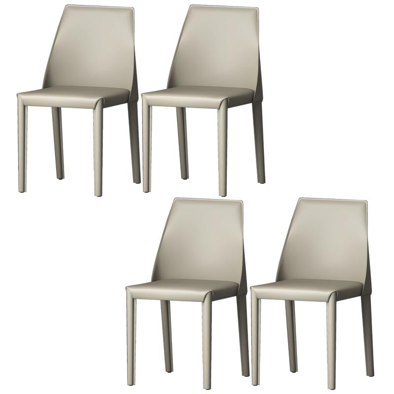Modern Kitchen Leather Dining Chair Parsons Chair in Matte Finish for Home