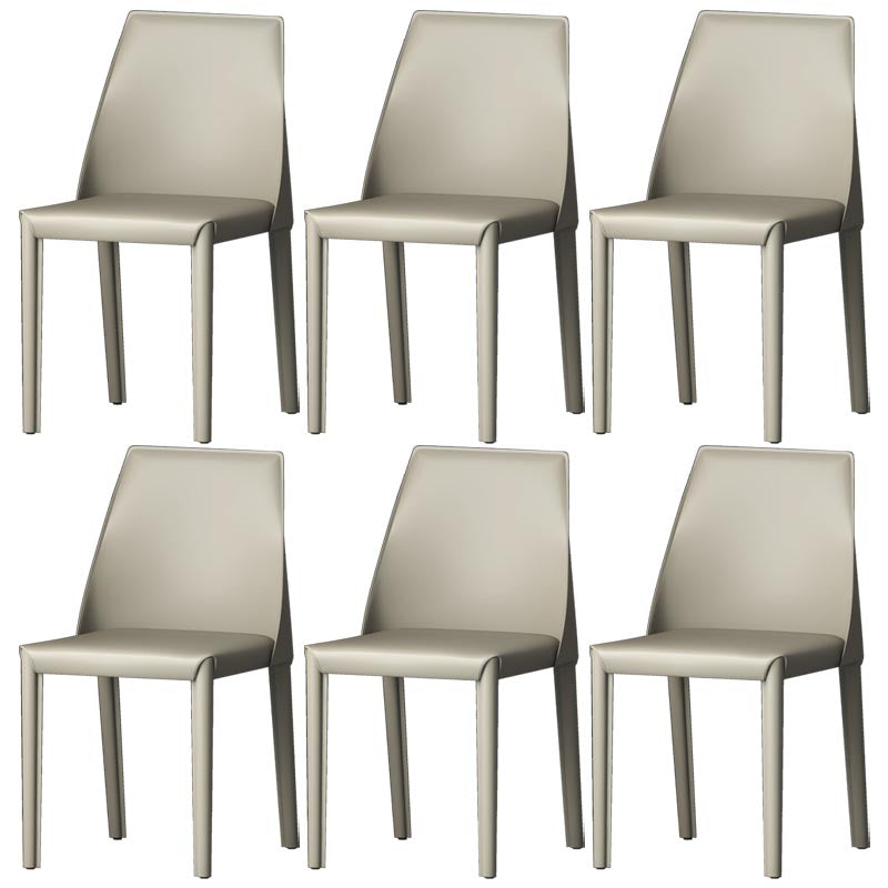 Modern Kitchen Leather Dining Chair Parsons Chair in Matte Finish for Home