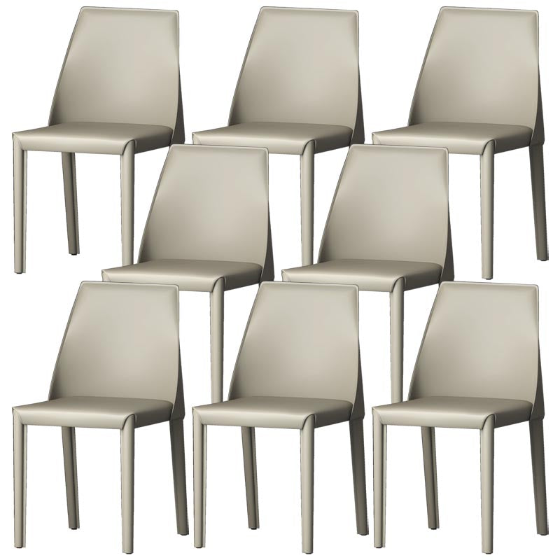 Modern Kitchen Leather Dining Chair Parsons Chair in Matte Finish for Home