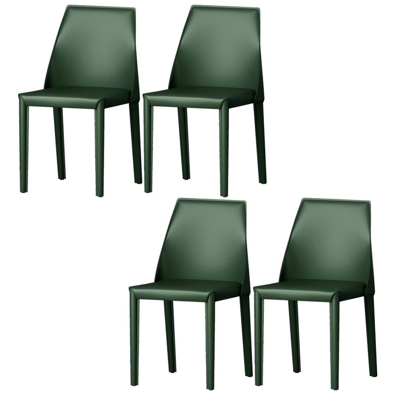 Modern Kitchen Leather Dining Chair Parsons Chair in Matte Finish for Home