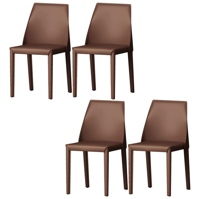 Modern Kitchen Leather Dining Chair Parsons Chair in Matte Finish for Home