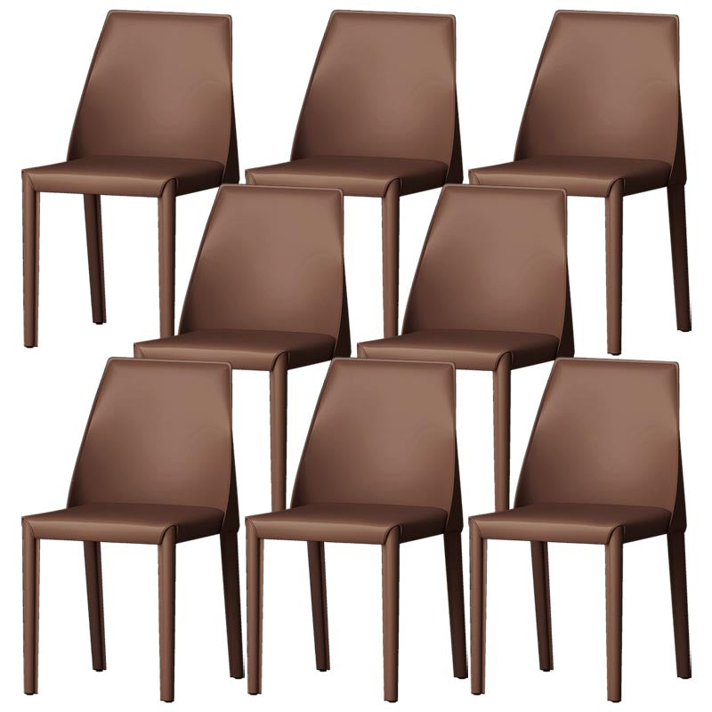 Modern Kitchen Leather Dining Chair Parsons Chair in Matte Finish for Home