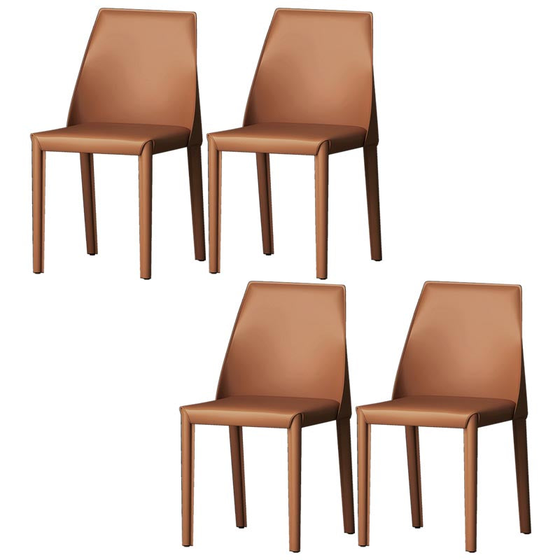Modern Kitchen Leather Dining Chair Parsons Chair in Matte Finish for Home