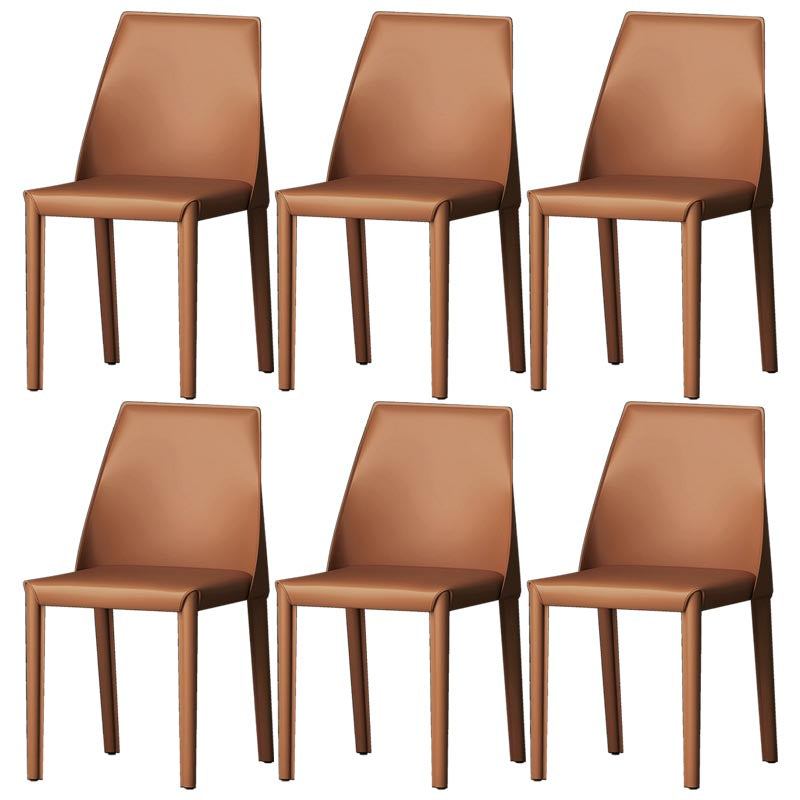 Modern Kitchen Leather Dining Chair Parsons Chair in Matte Finish for Home