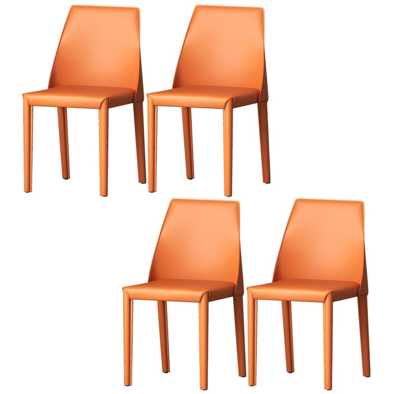 Modern Kitchen Leather Dining Chair Parsons Chair in Matte Finish for Home