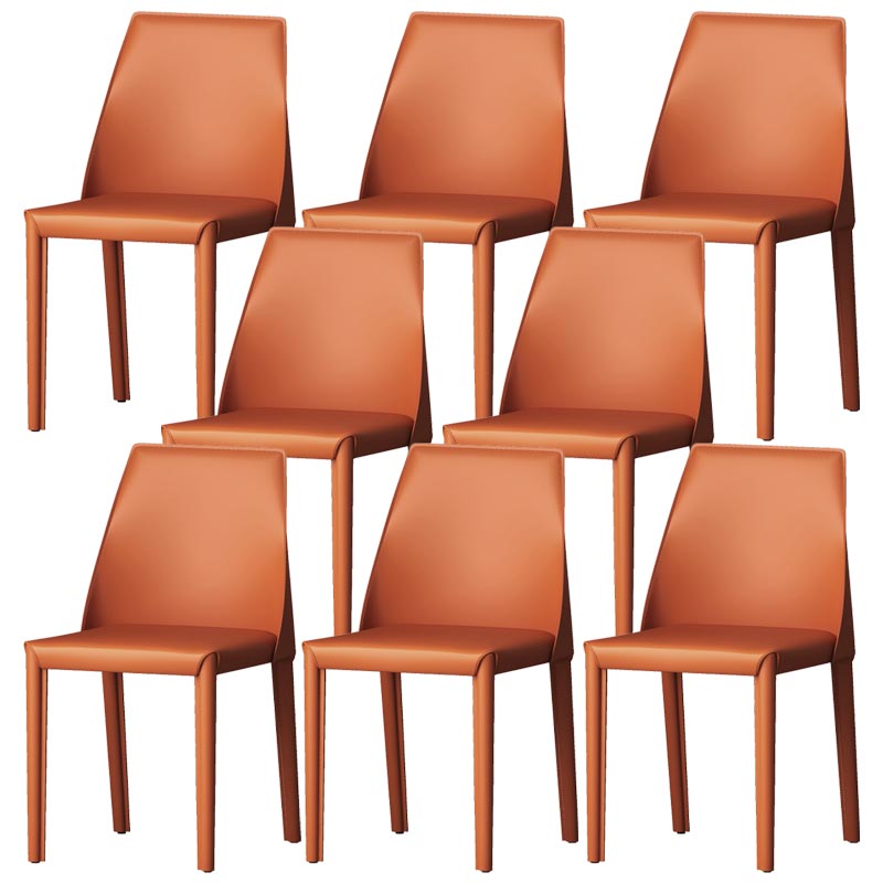 Modern Kitchen Leather Dining Chair Parsons Chair in Matte Finish for Home