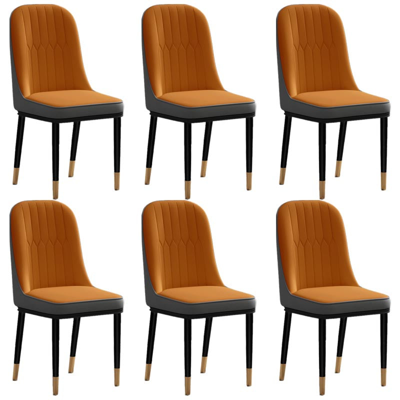 Glam Faux Leather Dining Chair Parsons Chair with 4 Legs in Matte Finish for Home