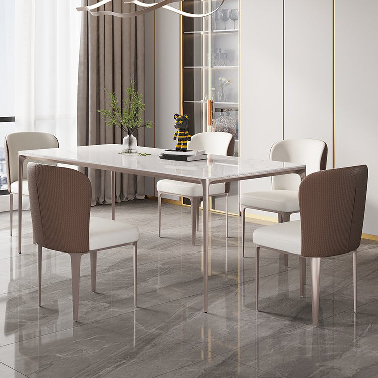 Modern Sintered Stone Top Dining Set Rectangle 1/2/4/5/6 Pieces Dining Room Table Set