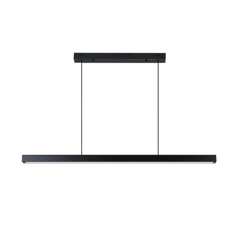 Black Linear LED Pendant Light Metal Acrylic Hanging Lamp for Dining Room